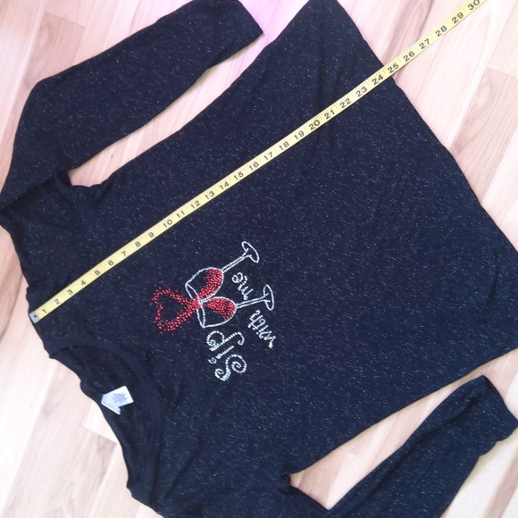 Sip With Me Wine Rhinestone Shirt (Metallic) - Picture 1 of 7